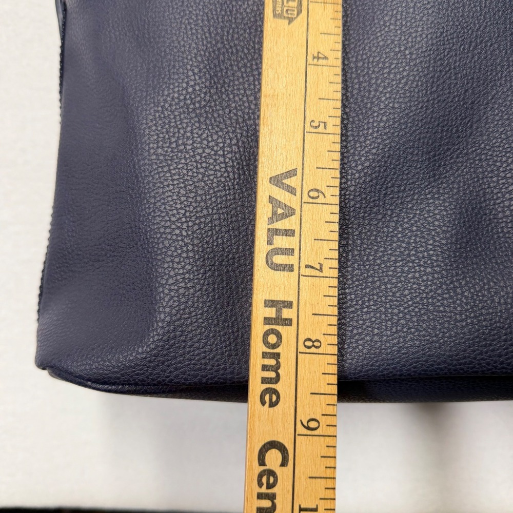 Tommy Hilfiger Navy Blue Pebbled Faux Leather Shoulder Bag Striped Trim Hobo - Picture 9 of 9